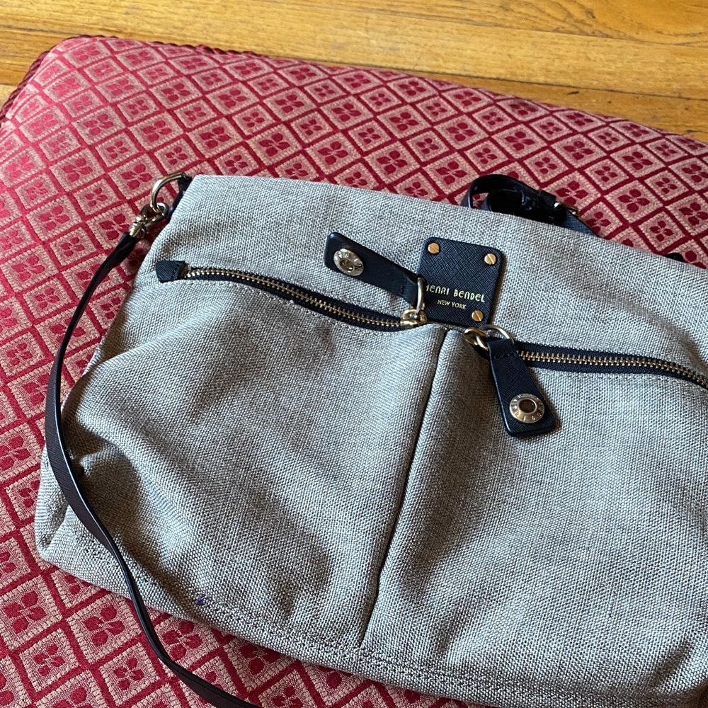 Henri Bendel Black and Gray Crossbody Bag